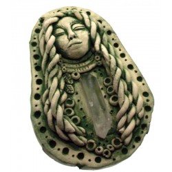 Ceramic Goddess with Quartz Point Wall Art 09